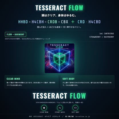 TESSERACT FLOW 成分と体感の説明